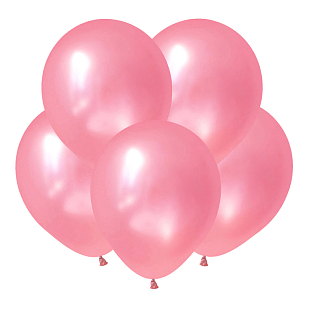 Розовый, Металл / Pink, латексный шар