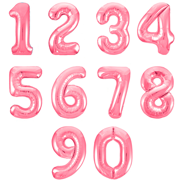Цифра 4 Нежная розовая в упаковке / Four, фольгированный шар