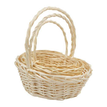 Набор корзин плетеных с ручкой 3 в 1. Ива, натуральный