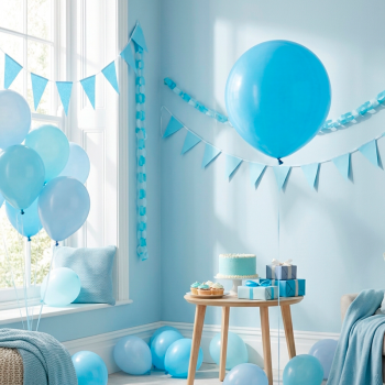 Голубой, Пастель / Light blue, латексный шар