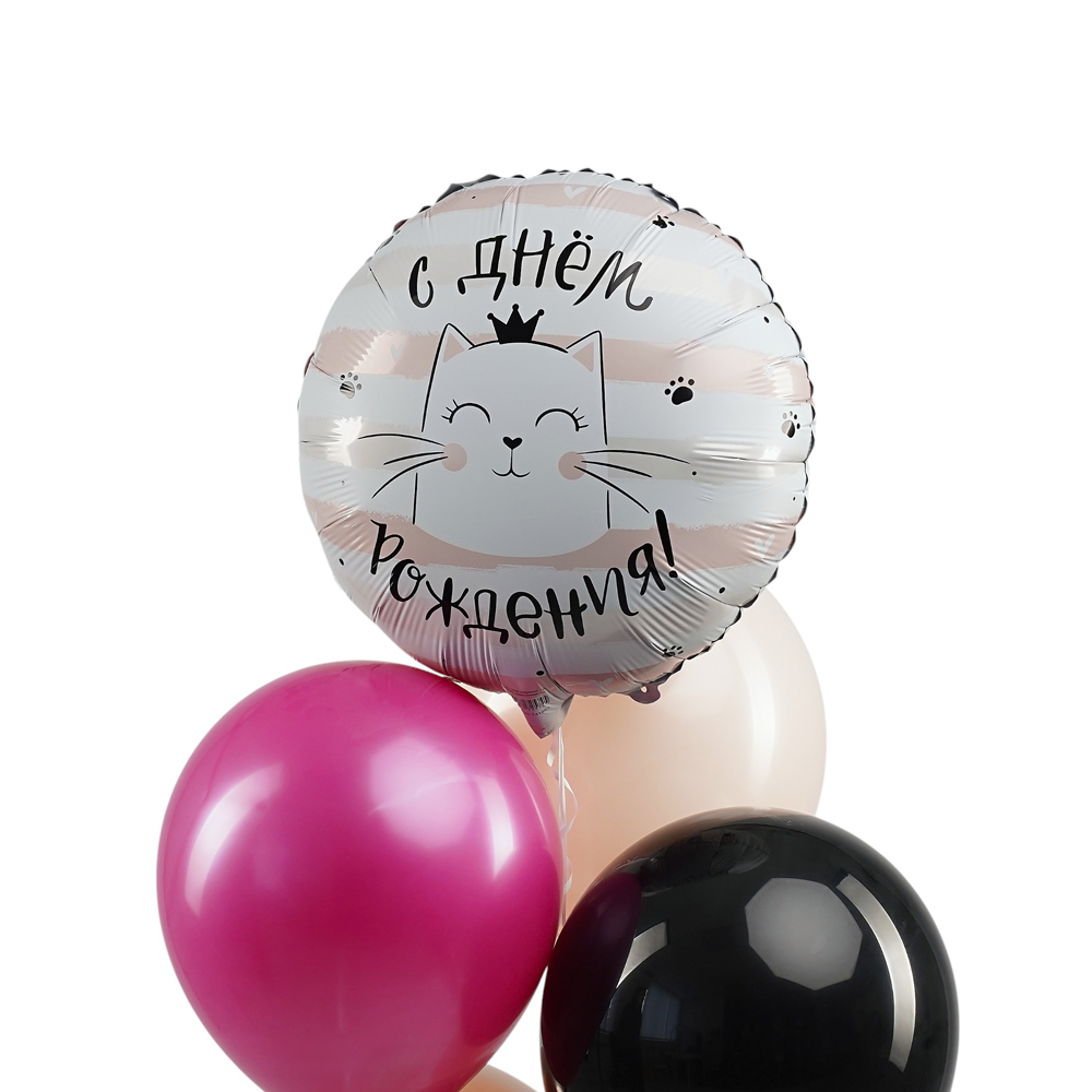 Набор шаров "Котики С днем рождения" 7 в 1