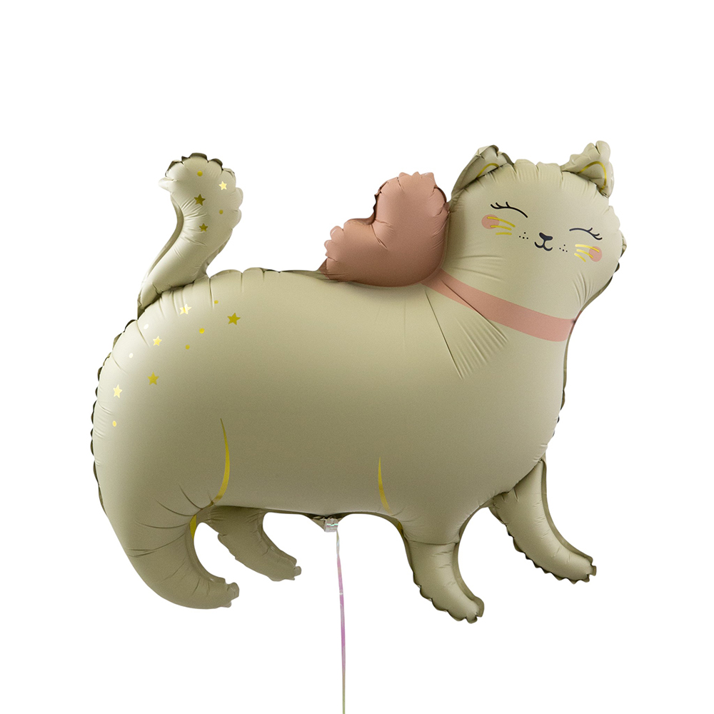 Кошка с бантом в упаковке, фольгированный шар