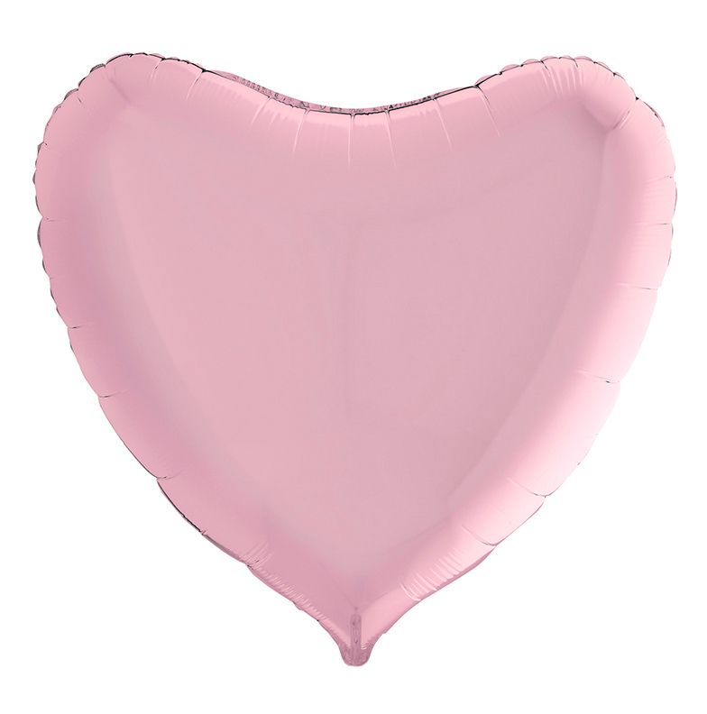 Сердце Пастель Розовый / P. Pink, фольгированный шар