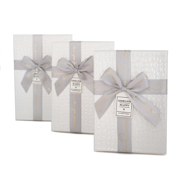 Набор подарочных коробок 3 в 1 "Тиснение. Прямоугольник", Белый