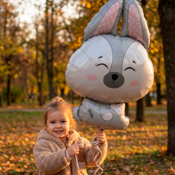 Зайчик, Волшебный лес в упаковке, фольгированный шар