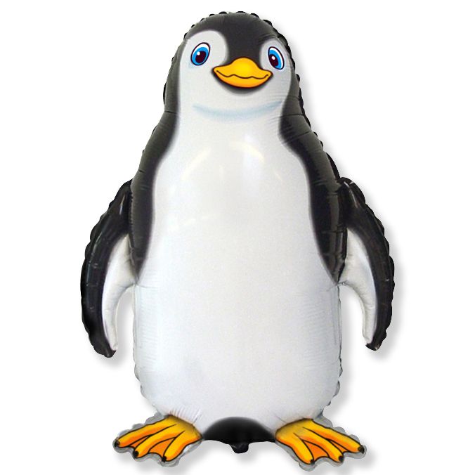 Счастливый пингвин (черный), фольгированный шар