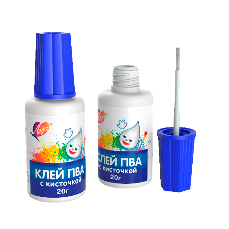 Клей ПВА с кисточкой 