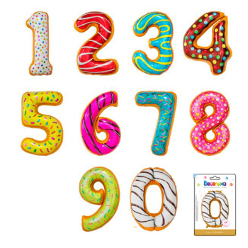 Цифра 0 Пончик в упаковке / Zero, фольгированные шары