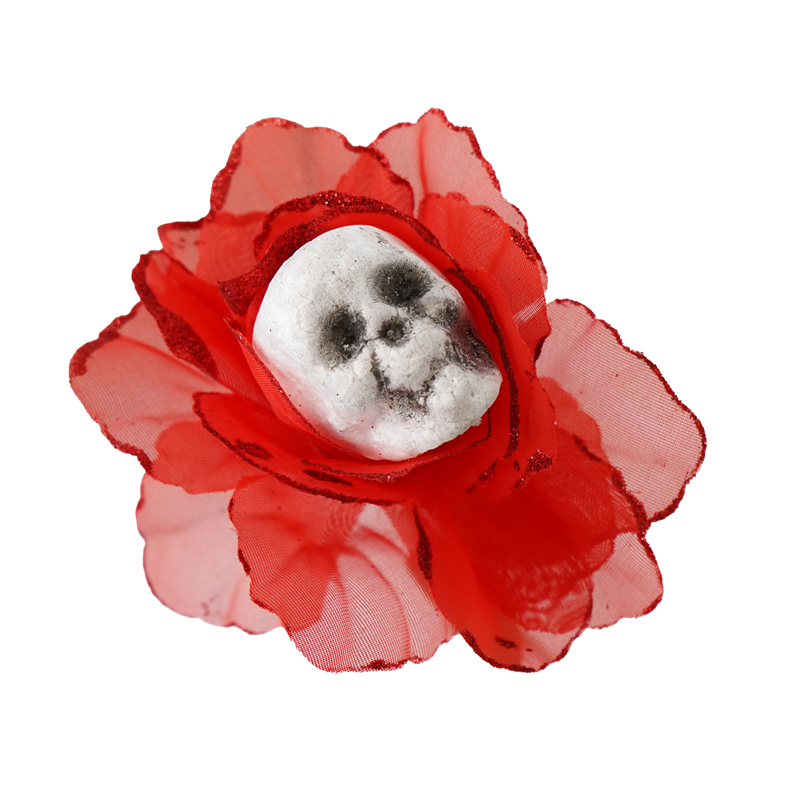 Декоративное украшение "Цветок" Красный с черепом 