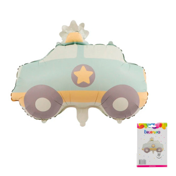 Машинка макарунс в упаковке, фольгированный шар