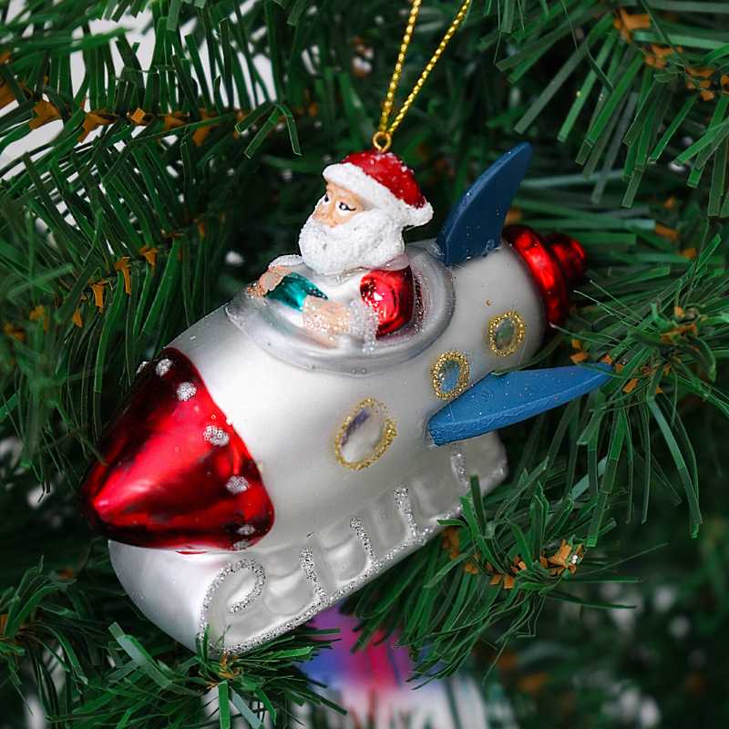 Елочная игрушка "Дед Мороз на ракете", в подарочной упаковке