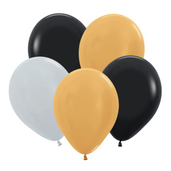 Ассорти Де Люкс, Перламутр-Метал / Assorted  De Luxe, латексный шар