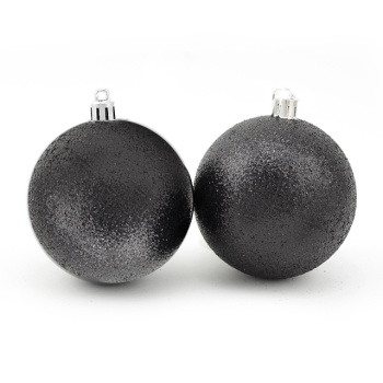 Новогодние шары Черные с глиттером