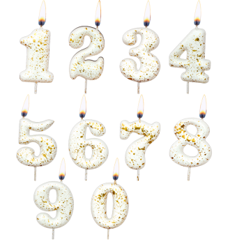 Свеча тортовая цифра 0 "Белые брызги"