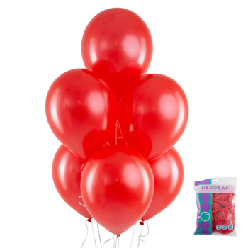 Красный, Металл / Red, латексный шар