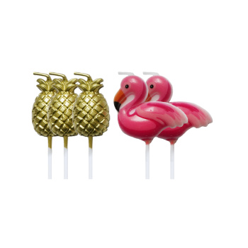Набор свечей на шпажках "Фламинго и Ананас"