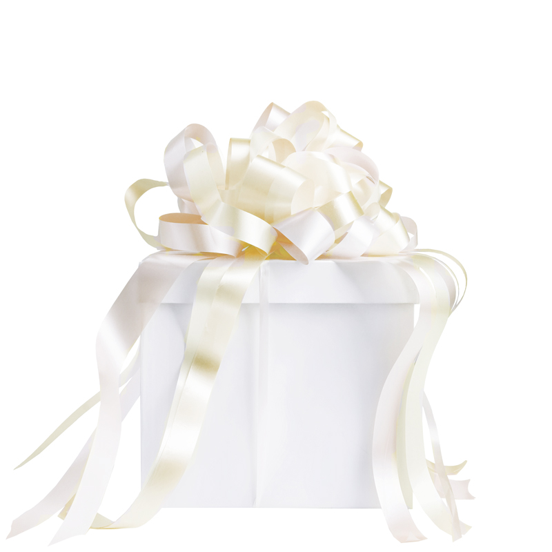 Подарочный Бант-шар Пастель "Комбо" Белый с молочным
