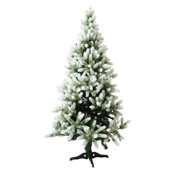 Ель искусственная "Полярная" заснеженная инеем темно-зелёная (литая + ПВХ)