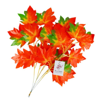 Ветка кленовых листьев, Зелено-оранжевая 