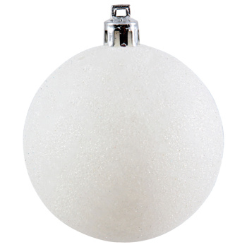 Новогодние шары Белые с глиттером