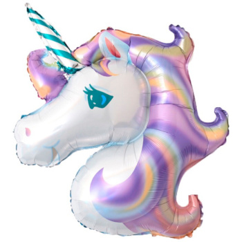 Единорог нежный градиент голова, фольгированный шар