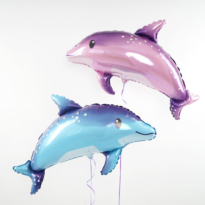 Милый дельфин голубой, фольгированный шар