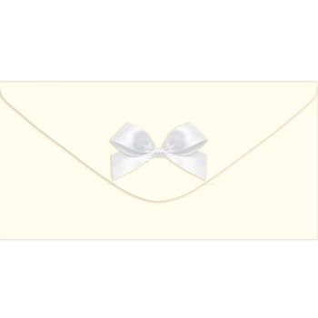 Конверт для денег белый с бантом