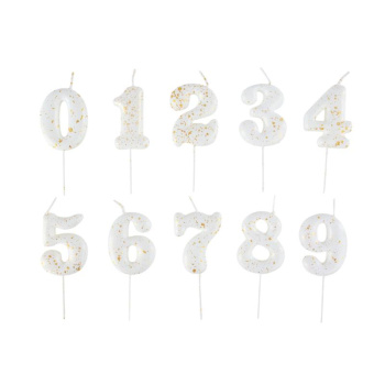 Свеча тортовая цифра 0 "Белые брызги"