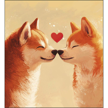 Открытка "Две собаки"