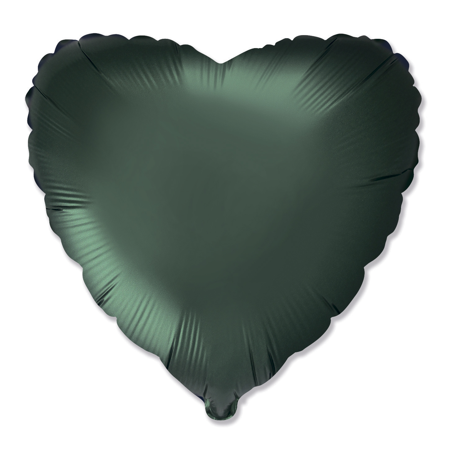 Сердце Темно-зеленый сатин / Satin Dark green, фольгированный шар