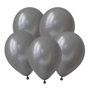 Серебро, Металл / Silver, латексный шар