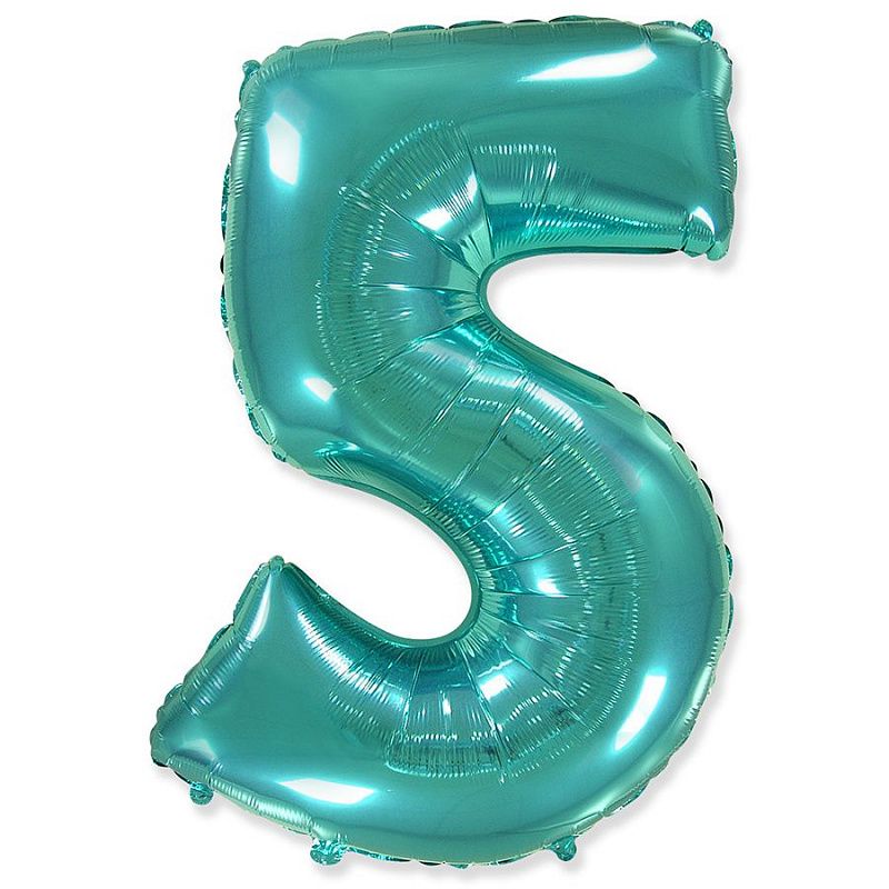Цифра 5 Тиффани / Five, фольгированный шар