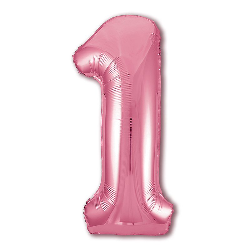 Цифра 1 Нежная розовая в упаковке / One, фольгированный шар