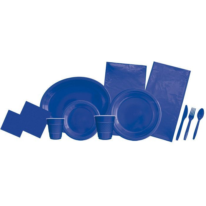 Тарелки сервировочные пластиковые "Делюкс" Синие