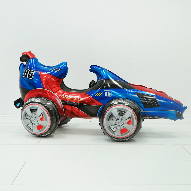 Гоночная машинка синяя 3D, фольгированный шар