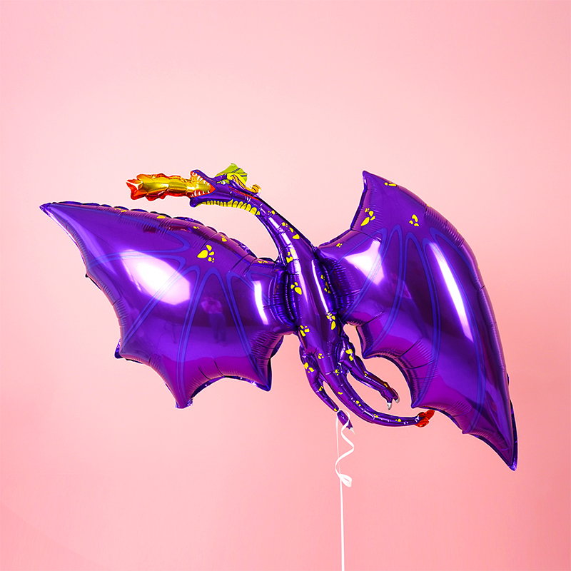 Дракон фиолетовый, фольгированный шар