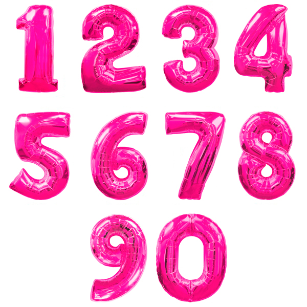 Цифра 6 Фуксия / Six, фольгированный шар