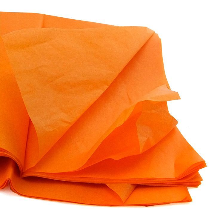 Бумага упаковочная тишью Оранжевая / листы