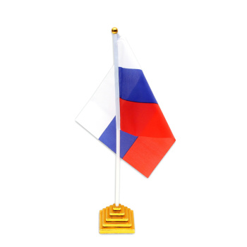 Флаг Россия 14*20 см с флагштоком / 12 шт. /