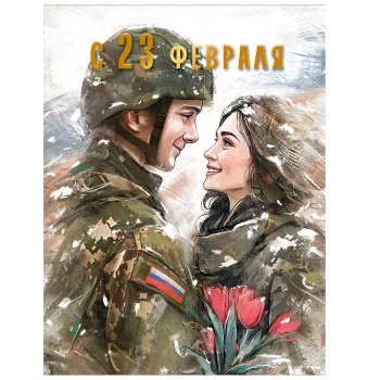 Открытка "С 23 февраля" Пара