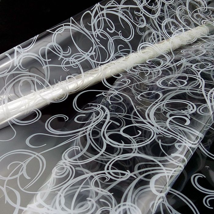 Пленка упаковочная прозрачная с рисунком "Серпантин" белый, 190 г