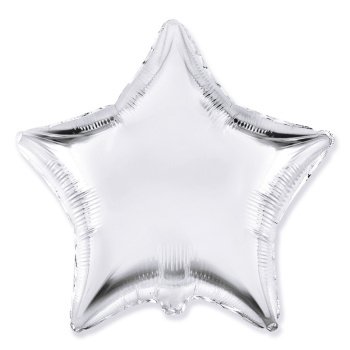 Звезда Серебро / Silver, фольгированный шар