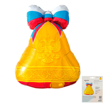 Колокольчик Триколор в упаковке, фольгированный шар