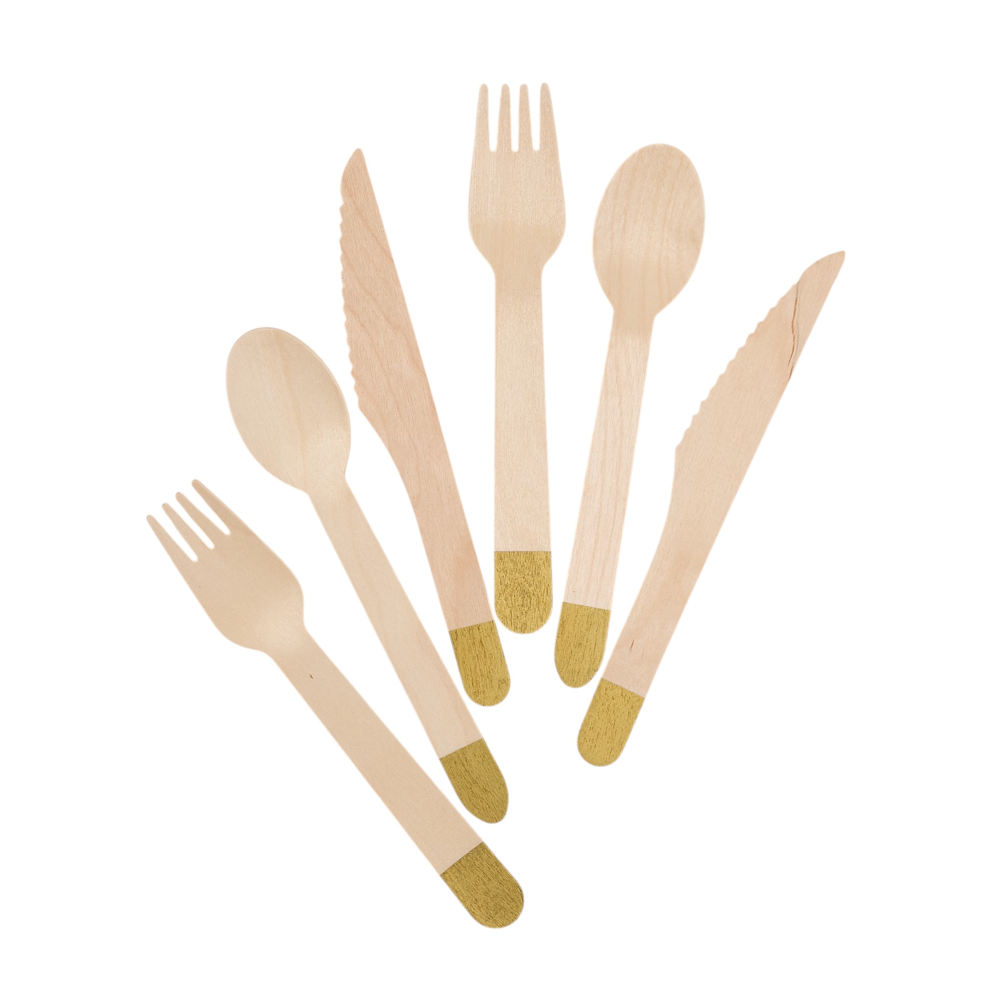 Набор столовых приборов с золотым тиснением (вилки, ложки, ножи)