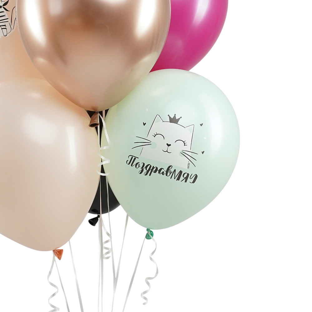 Набор шаров "Котики С днем рождения" 7 в 1