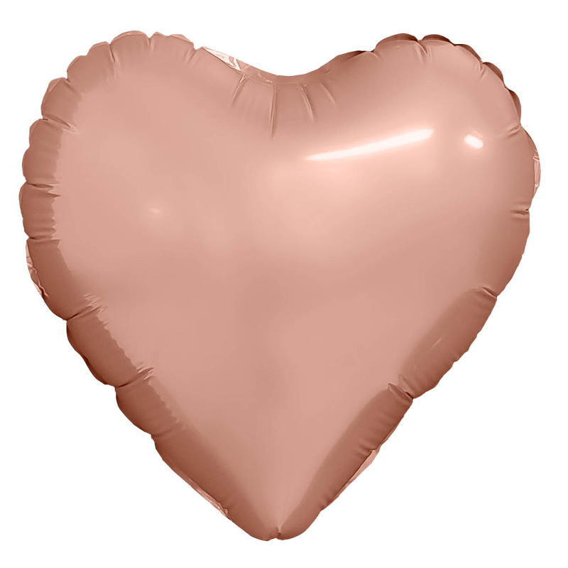 Сердце Розовое золото в упаковке, фольгированный шар