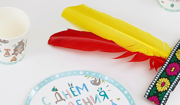 Повязка "Бохо" с перьями