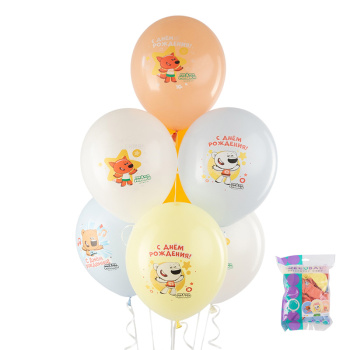 Ми-Ми-Мишки С Днем рождения, Ассорти Пастель 5 цв., латексный шар