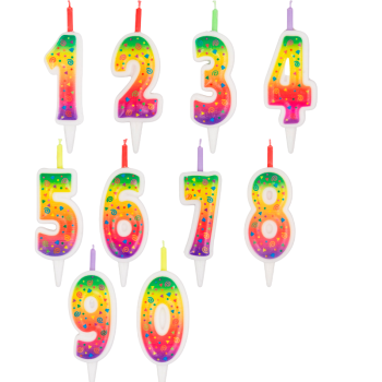Свеча тортовая цифра "Цветное пламя" 0