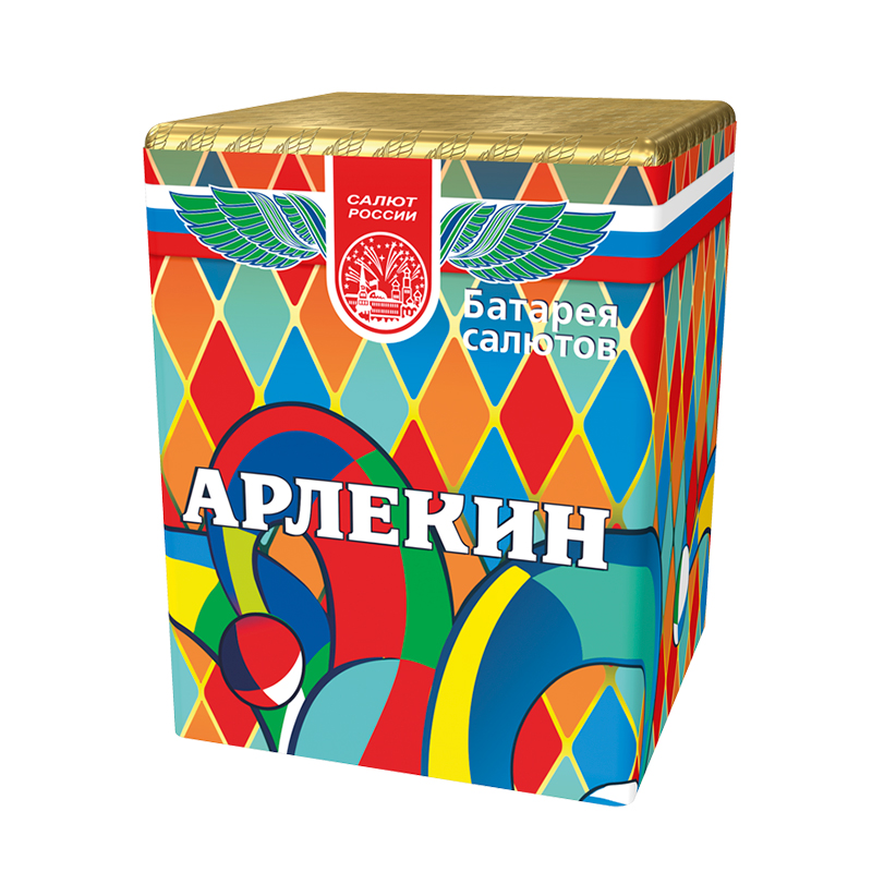 Батарея салютов "Арлекин" 0,75" 16 выстр., 3 эффекта, 20 сек, (артикул СЛ420016)
